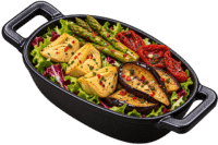 Braceria Tagliate 7 Antipasto di verdure grigliate in padella nera