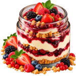 Cheesecake ai frutti di bosco in barattolo
