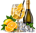 Drink 4 Cocktail agli agrumi con bottiglia dorata