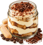 Vasetto di tiramisu al cacao e caffe