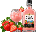 Composizione pubblicitaria alla fragola Villa Massa