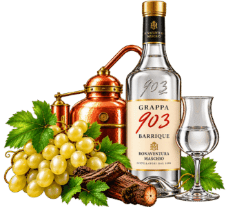 Grappa 903 tra rame e uva