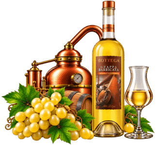 Grappa Bottega tra rame e uva
