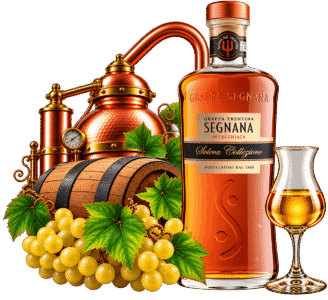 Grappa Segnana tra rame e vigneti