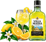 Limoncello Villa Massa con limoni e fiori