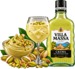 Limoncello al pistacchio con dessert e frutta secca