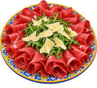 Gastronomia Mobile 7 Carpaccio italiano su piatto decorato