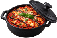 Gastronomia Mobile 24 Parmigiana di melanzane in coccio nero
