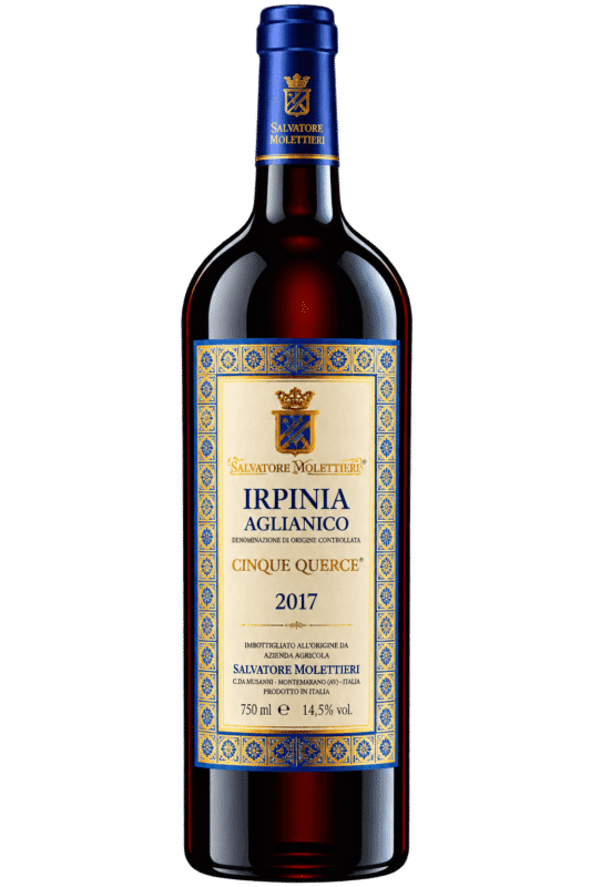 Bottiglia di vino Aglianico Cinque Querce 2017