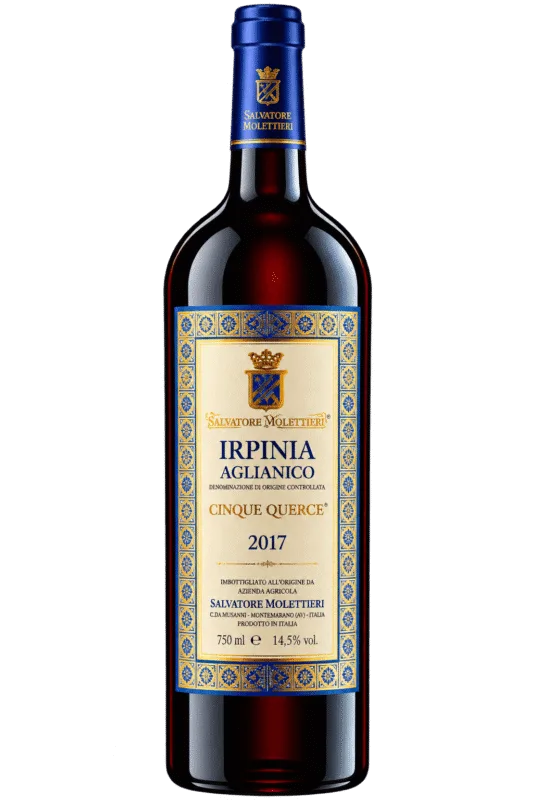 Bottiglia di vino Aglianico Cinque Querce 2017