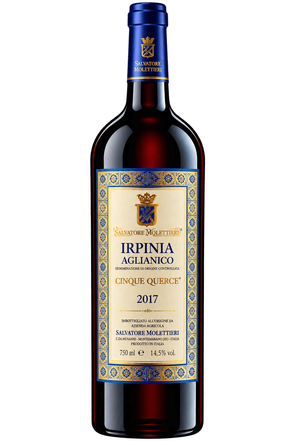 Bottiglia di vino Aglianico Cinque Querce 2017 Irpinia Aglianico "Cinque Querce" DOC 2017 - Salvatore Molettieri - immagine 1