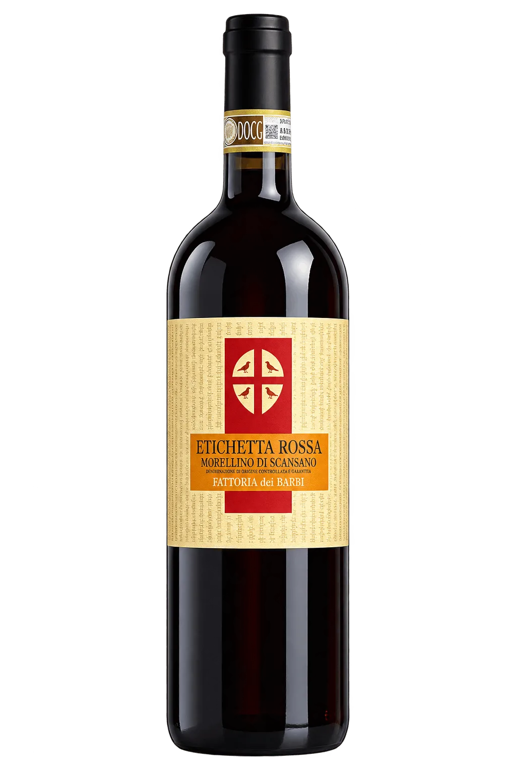 Bottiglia di vino rosso Etichetta Rossa