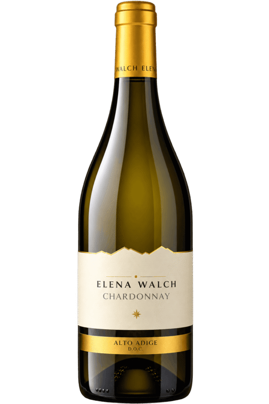 Bottiglia Elena Walch Chardonnay su sfondo trasparente