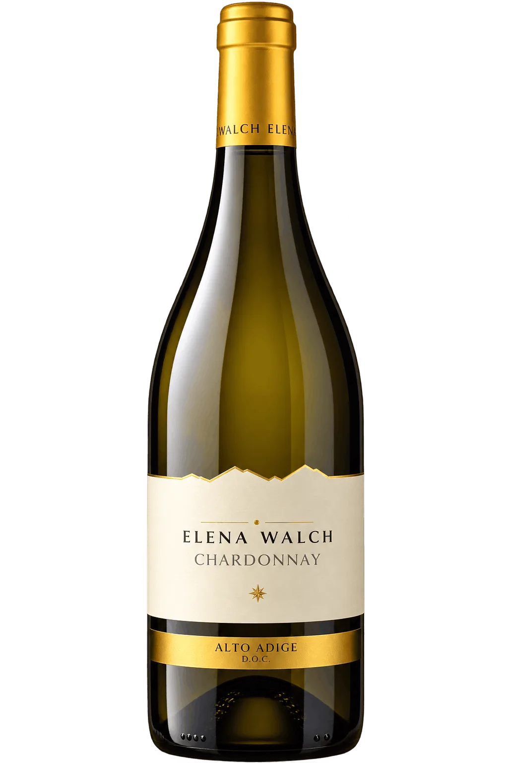 Bottiglia Elena Walch Chardonnay su sfondo trasparente