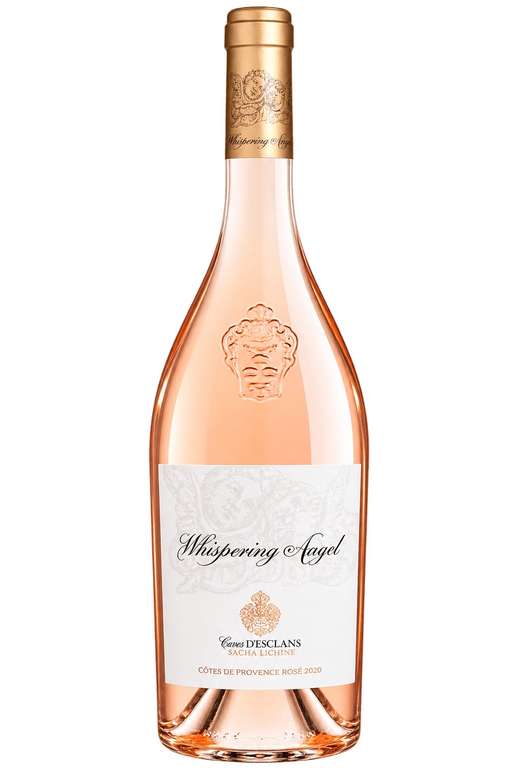 Bottiglia Whispering Angel Rose isolata