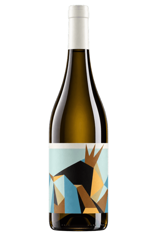 Bottiglia di vino geometrica su sfondo trasparente