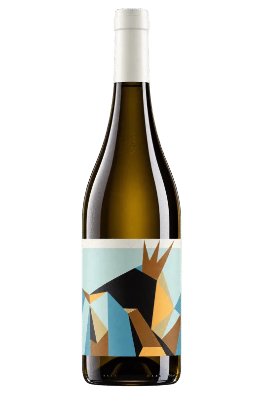 Bottiglia di vino geometrica su sfondo trasparente