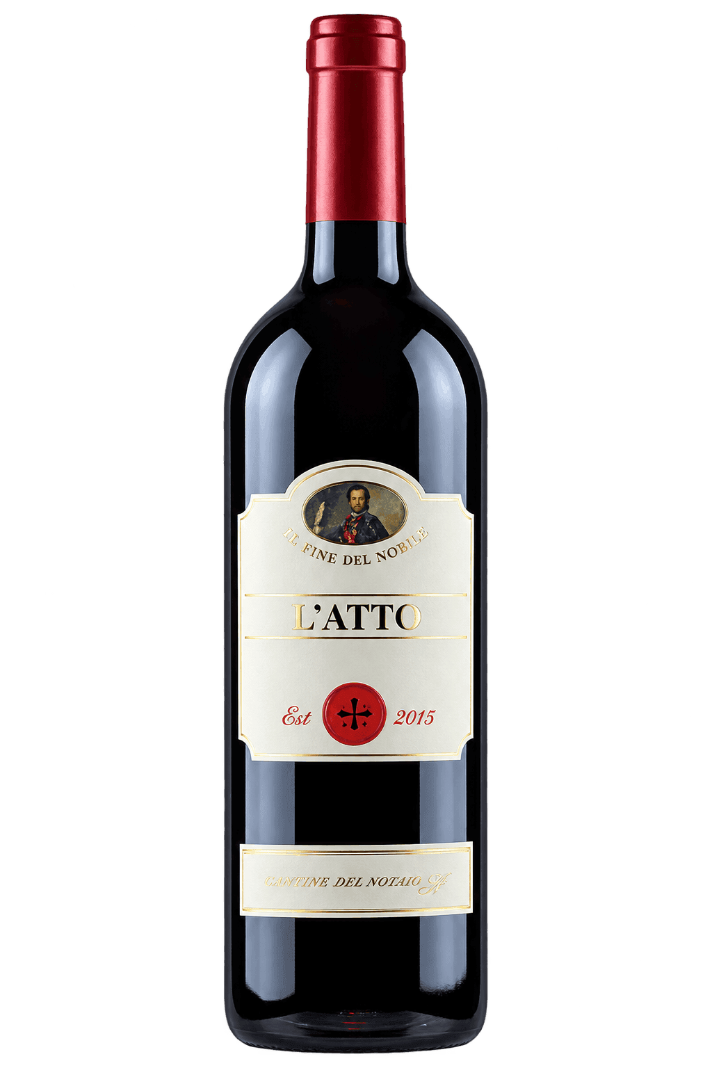 Bottiglia di vino L’Atto in vetro lucido Aglianico IGT "L'Atto" 2016 - Cantine del Notaio - immagine 1